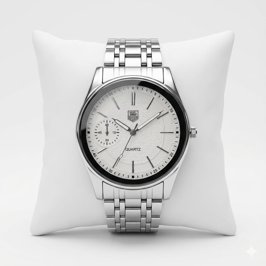 Quartz Classic Silver & White Watch